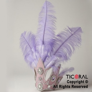 VINCHA TOCADO PREMIUM PLUMAS LILA x 1